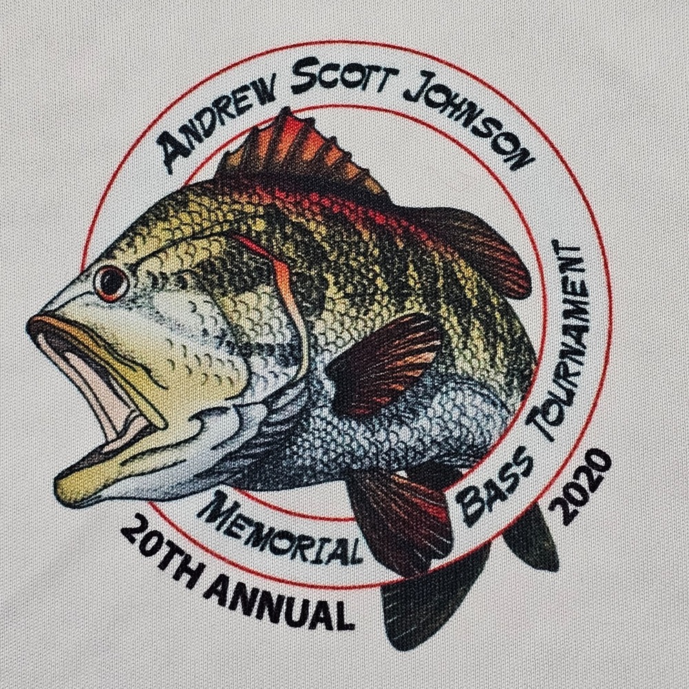 Andrew Scott Johnson Bass Tournament 2020 White Long Sleeve T-Shirt Men's M